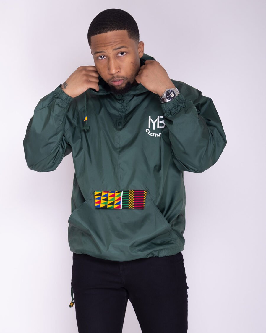 MYB windbreaker with Kente (green , M,male) - Image 4