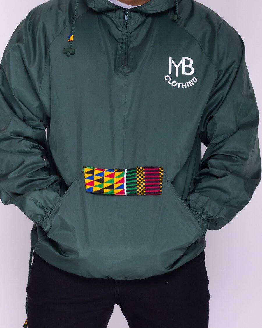 MYB windbreaker with Kente (green , M,male)