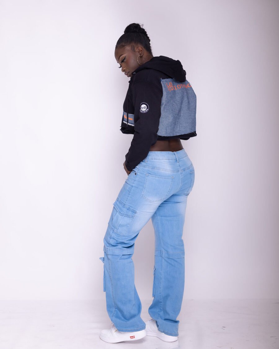 MYB Distressed crop top hoodie - Image 5