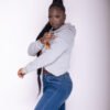 3 Strips Distressed crop top hoodie - Image 5